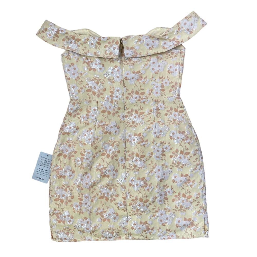 Lulus Favorite Song Yellow Floral Off-the-Shoulder Mini Dress Size Small - Picture 6 of 7